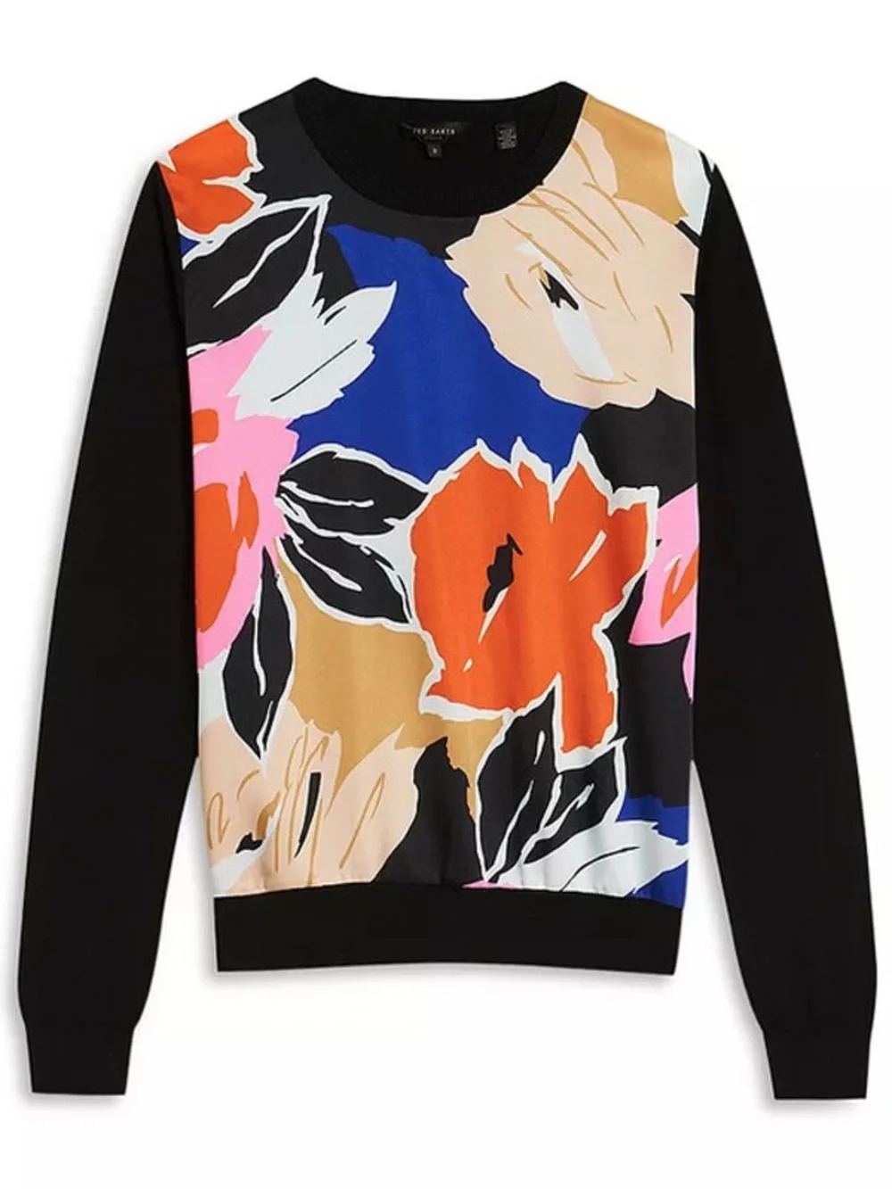 TED BAKER LONDON PAYZLEE WOVEN COLORFUL FRONT SWEATER TOP SZ 4 / US SZ 10 - Picture 2 of 12